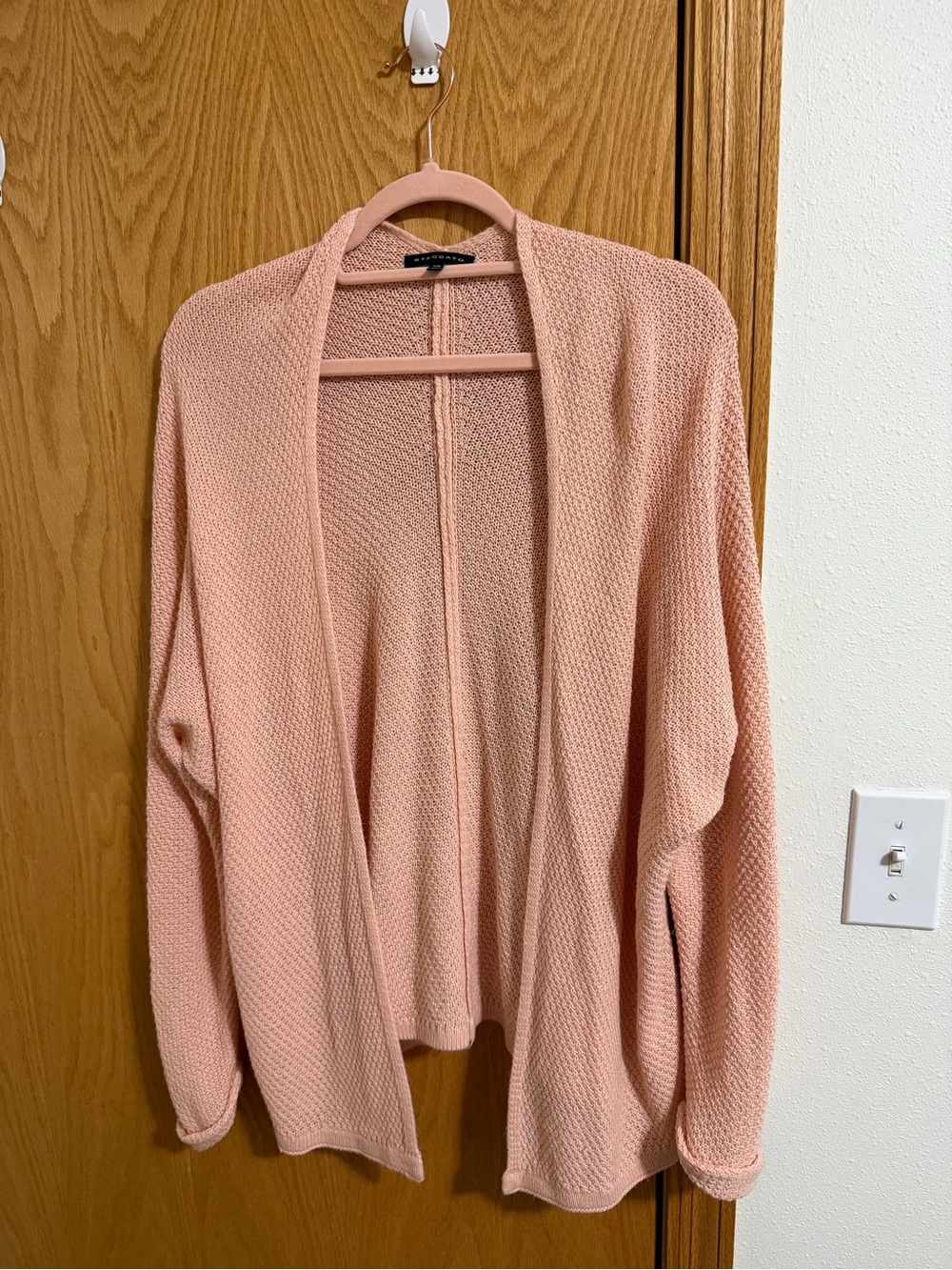 Staccato Open-Front Cardigan Sweater - Blush Pink